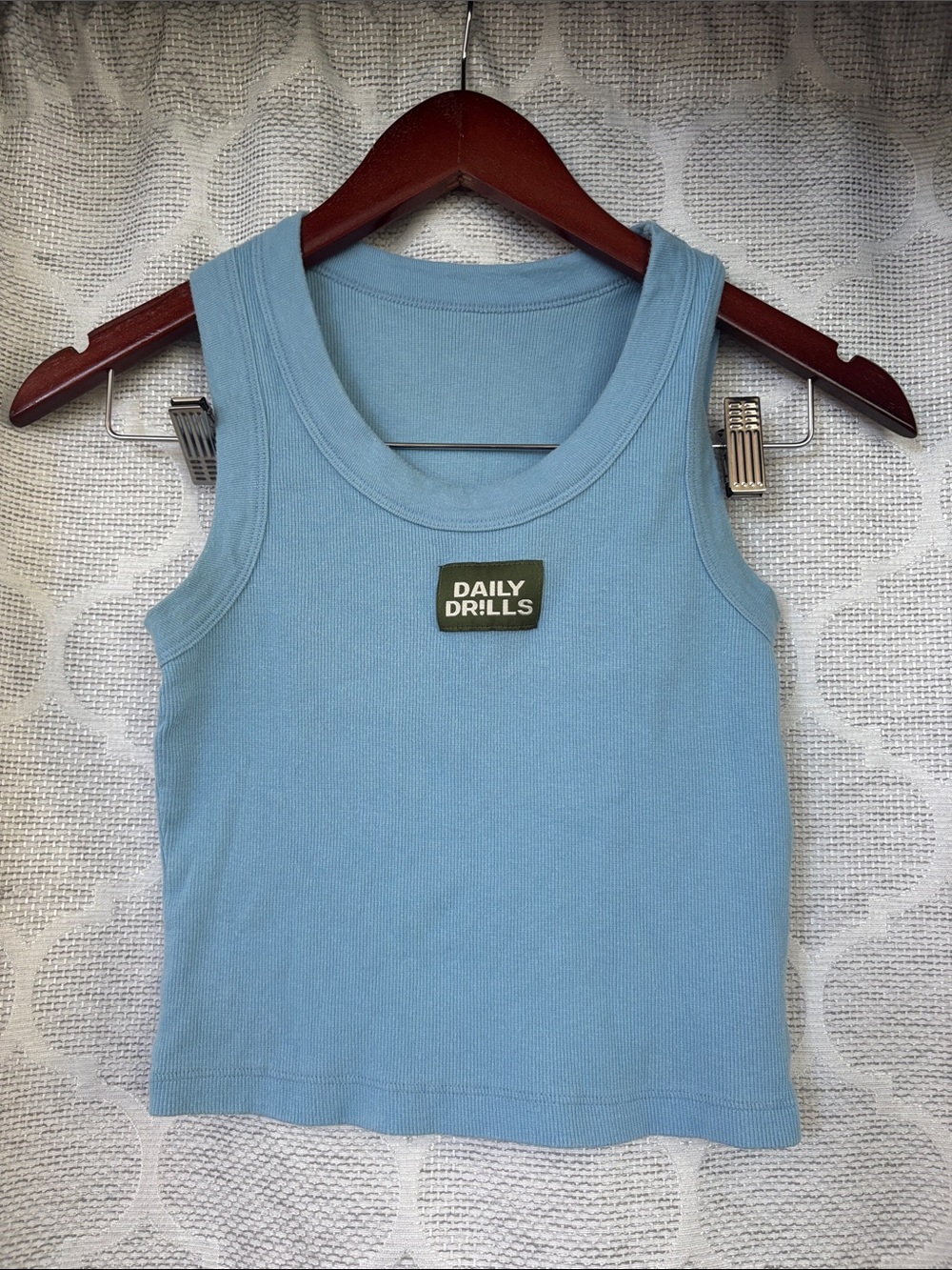 Daily Drills Women's XS/S Powder Blue Ribbed Tank